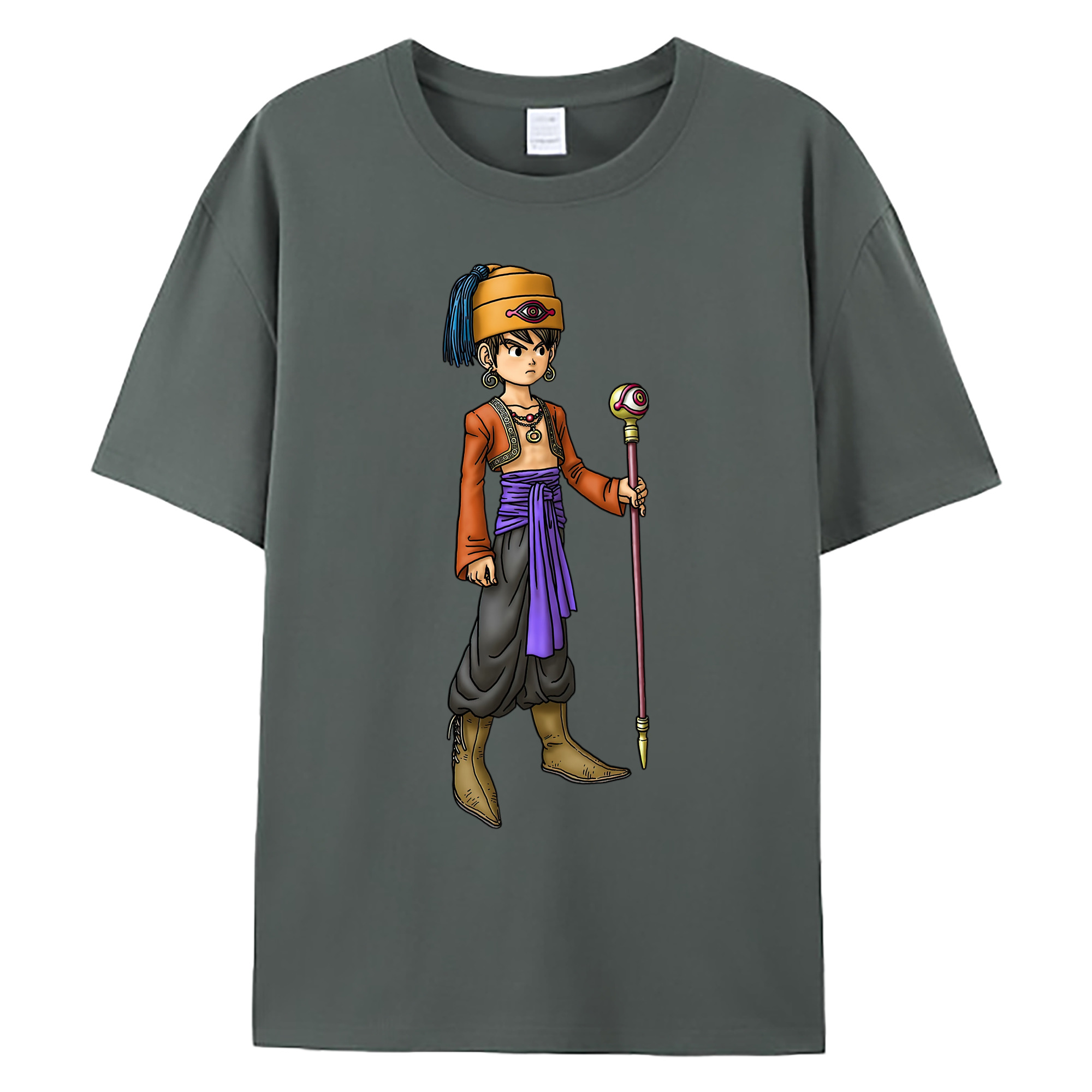 （画像用） ドラゴンクエスト Doragon Kuesuto Dragon Quest 綿100％ メンズ半袖Tシャツ｜肌触りやわらか＆通気性